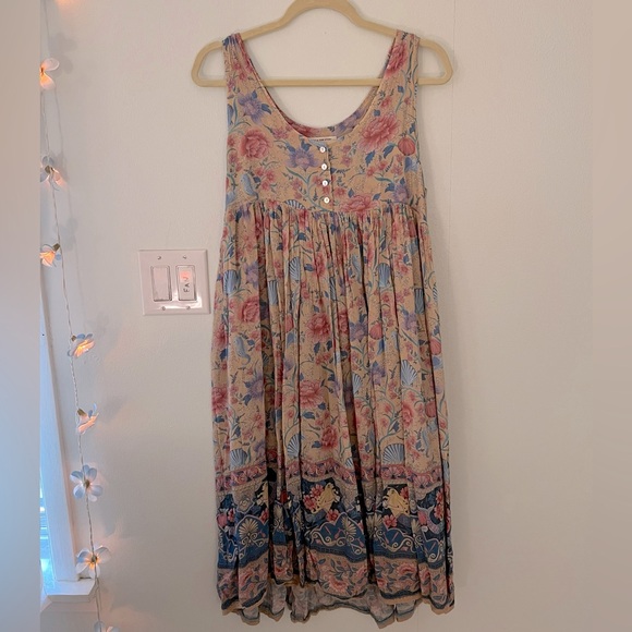 Spell Dresses & Skirts - Spell Floral & Mermaid Button-Front Dress